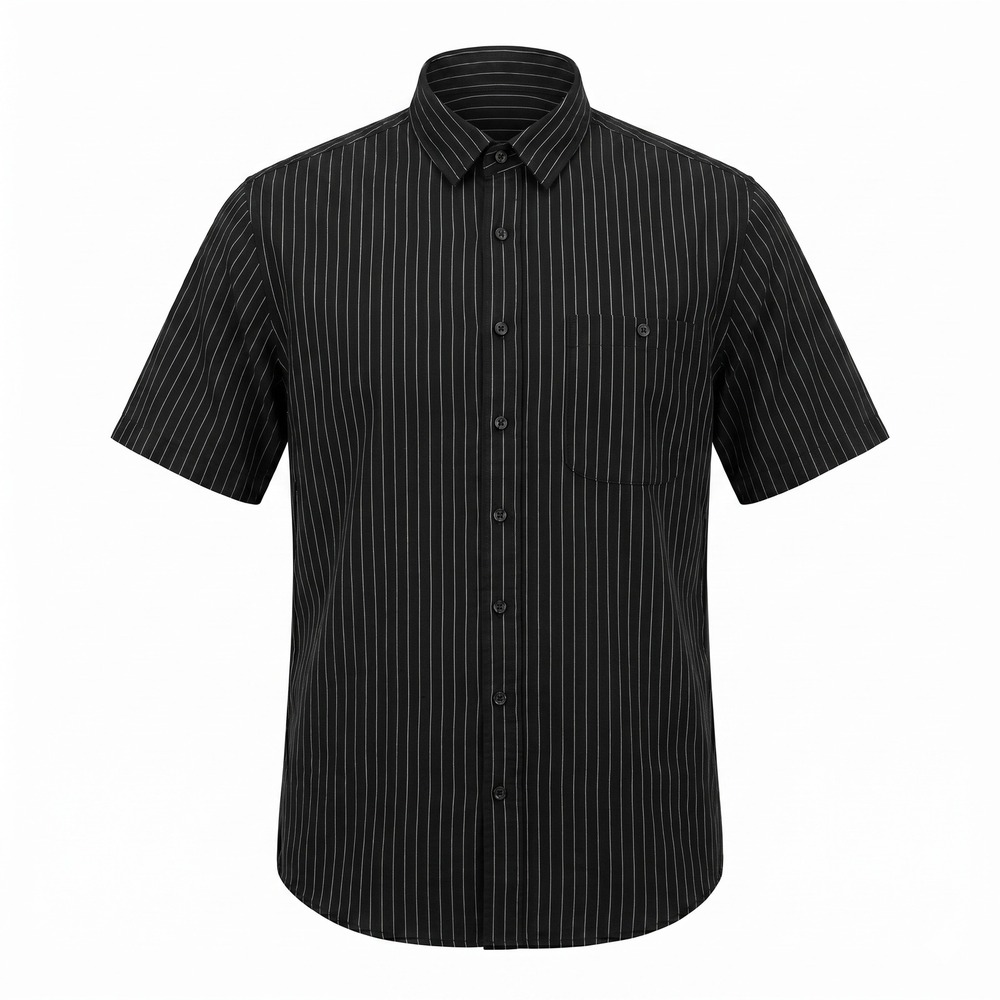 Blanca Genevieve Shirt Black Pinstripe Rayon Linen S/M NWT MSRP$230